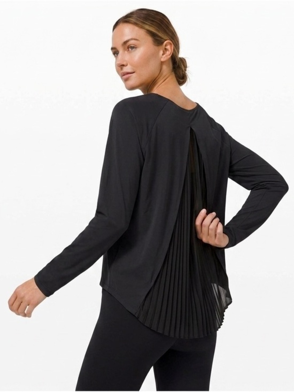 Lululemon Making The Moves Black Long Sleeve Top With Accordion Back Size 4